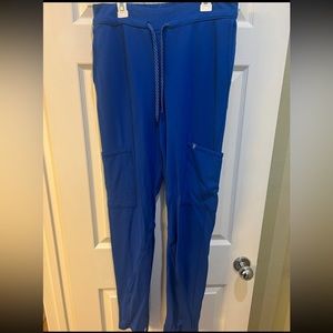 Jaanuu royal blue slim cargo scrub pants Medium Tall